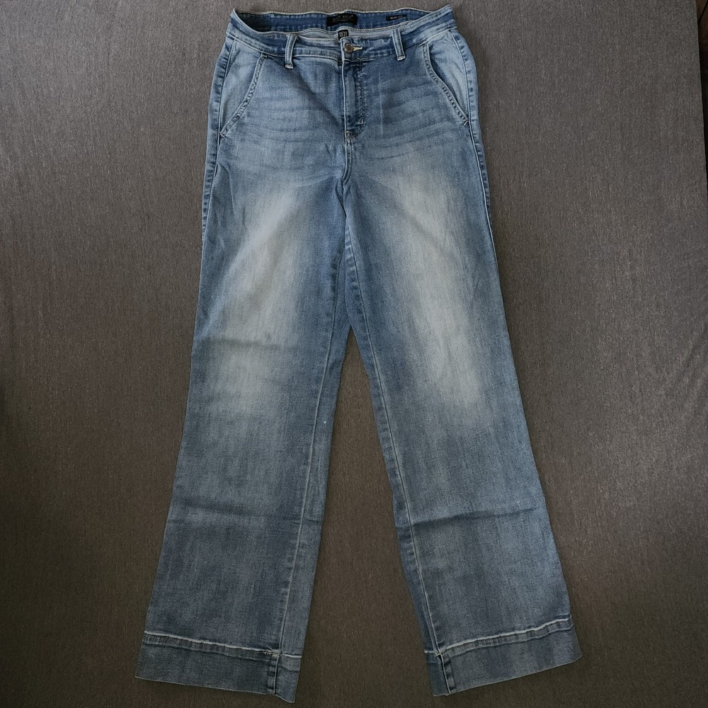 Judy Blue Retro Wide Fit Jeans Light Wash High Rise Stretch Denim 13/31 Womens